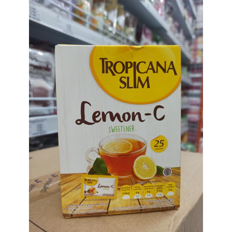 

TROPICANA SLIM SWEETENER LEMON C 25 sachet- pemanis alami rasa lemon c untuk diabetesi dan diet