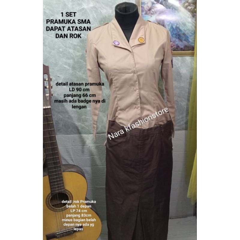 SERAGAM SEKOLAH BEKAS SMP SMA ROK PRAMUKA BELAH 1 ROK PRAMUKA POLOS ROK ABU ROK BIRU PANJANG