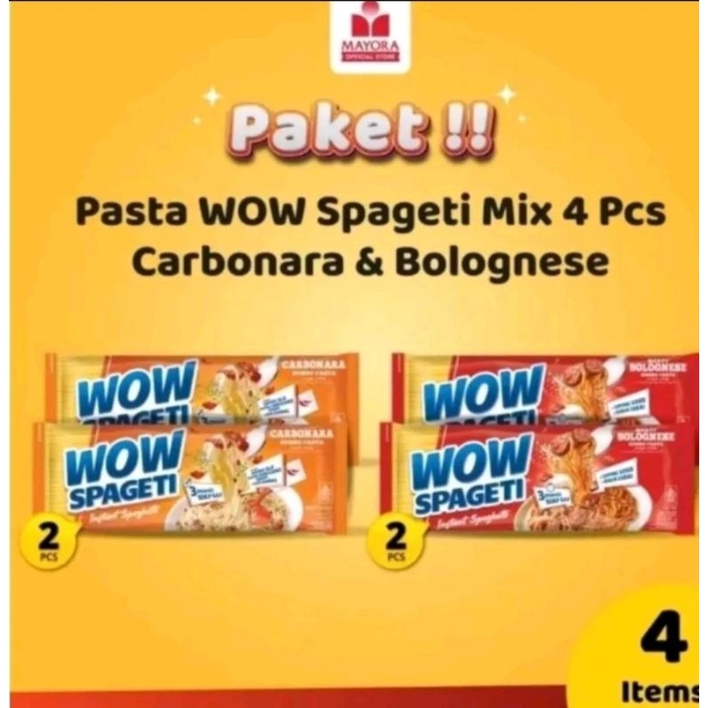 

Wow Spageti Mix isi 4 (2 carbonara&2 bolognese)