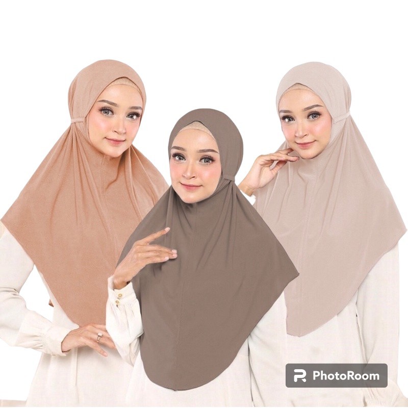 Hijab Bergo Instan Jersey Tali L/M/Hijab Instan Jersey Tali Belakang Ukuran M Dan L