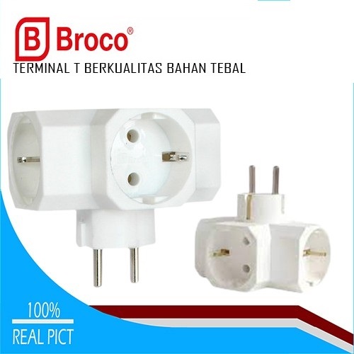 T Arde Broco Cabang 3 Jalur Colokan Stop Kontak 3 Jalur Listrik