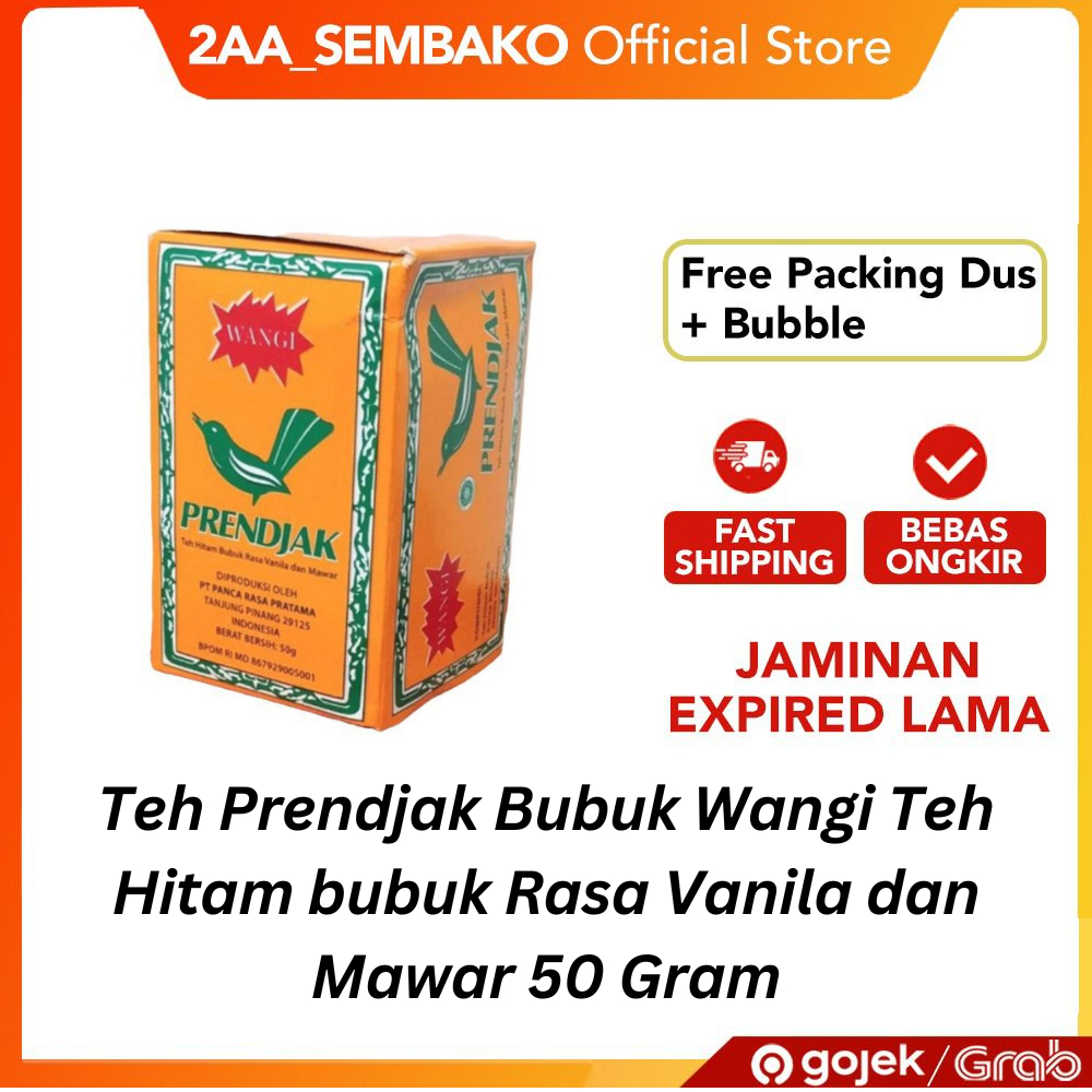 

Teh Prendjak Bubuk Wangi Teh Hitam bubuk Rasa Vanila dan Mawar 50 Gram