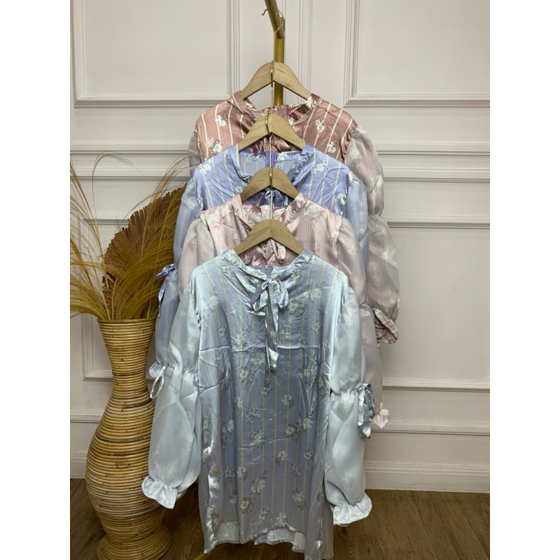 NAIMA BLOUSE ORGANZA/blouse wanita/atasanmuslim/atasan organza/blouse organza/blouse motif