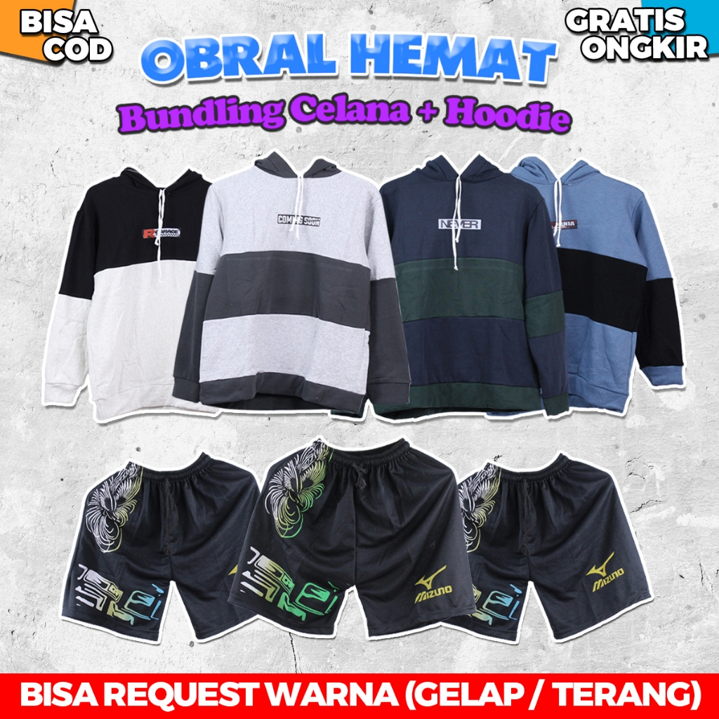 Celana Kolor Pendek Pria Cowo Laki Laki2 Setelan Oneset Atasan Bawahan Polos Motif Murah OBRAL HEMAT