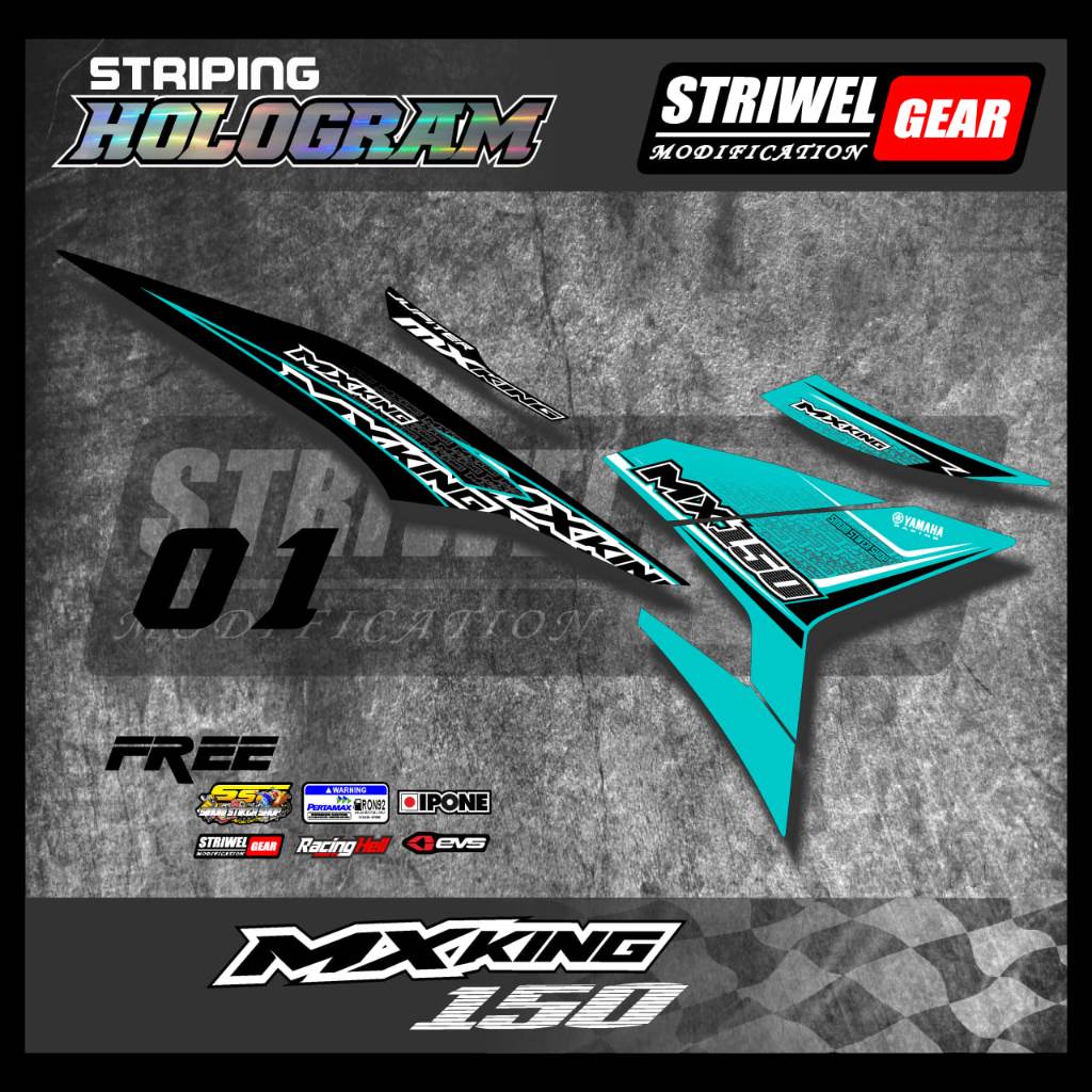 MX King Stiker List Striping Hologram Yamaha MX King 150 Grafis V1