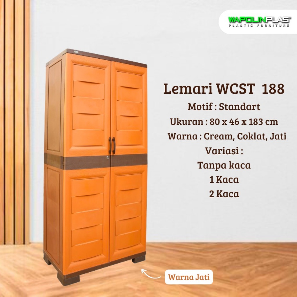 Lemari Plastik/ Lemari Baju Plastik/ Lemari Minimalis/ Lemari Pakaian/ Lemari Wapolin WCST1 188