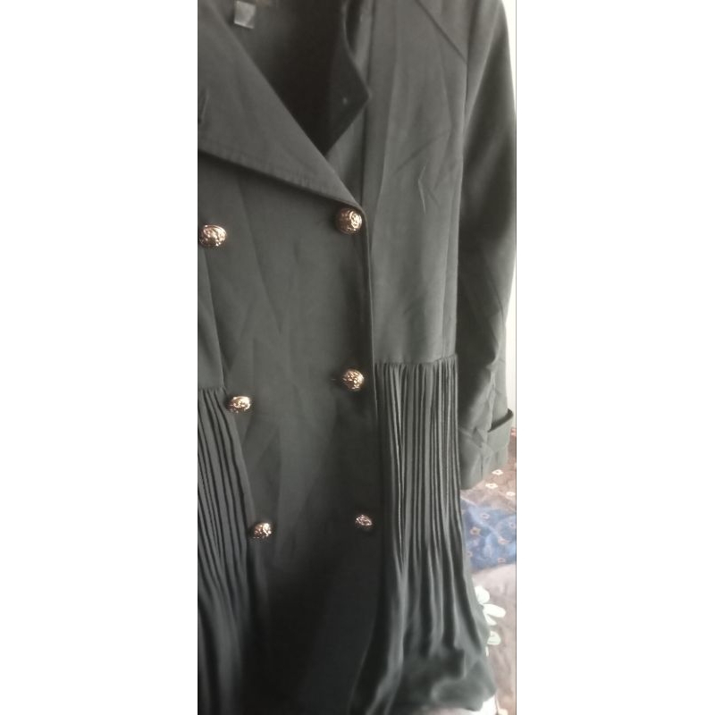 Coat Plisket bahan Linen