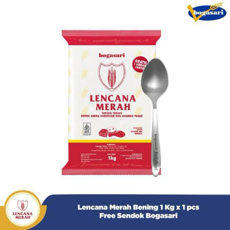 

Terigu Eco Pack Lencana Merah 1 Dus isi 12 pcs GRATIS SENDOK / Terigu Bogasari / Bogasari / Tepung Lencana Merah 1 Kg