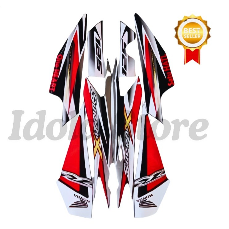 Striping Stiker Supra X 125 R 2013 Merah List Body Standar Motor Honda Supra X 125 R 2013 Terbaik