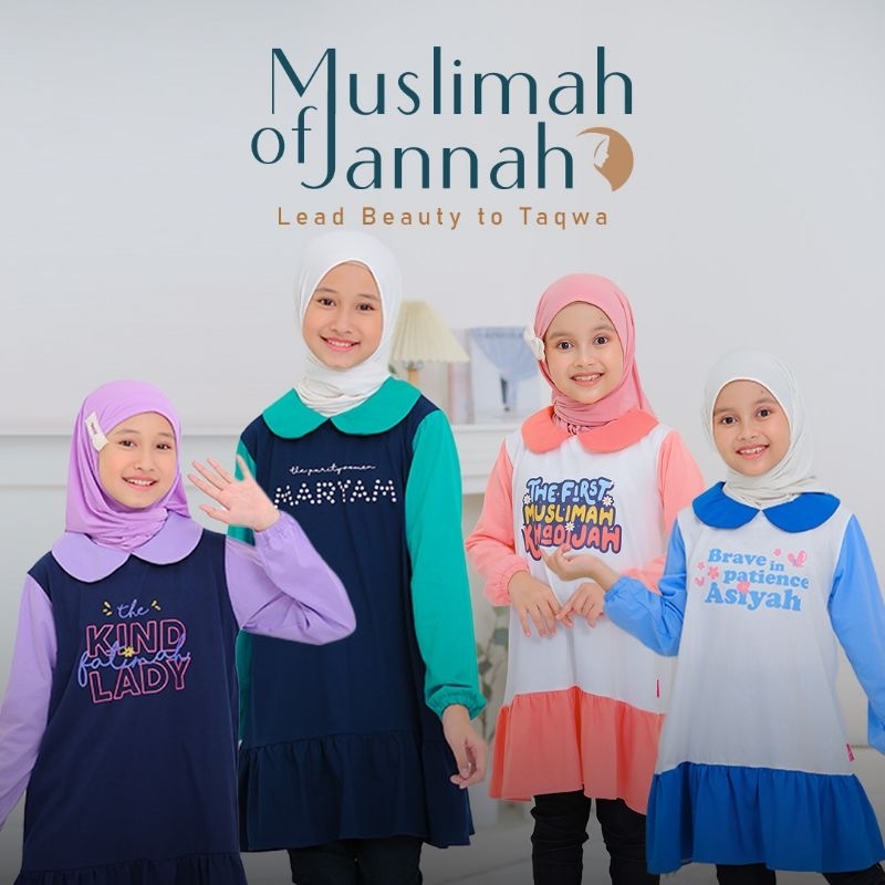 TUNIK ANAK PEREMPUAN TERBARU AMMARKIDS BAJU ANAK PEREMPUAN TUNIK ANAK MUSLIMAH OF JANNAH USIA 3-12 T