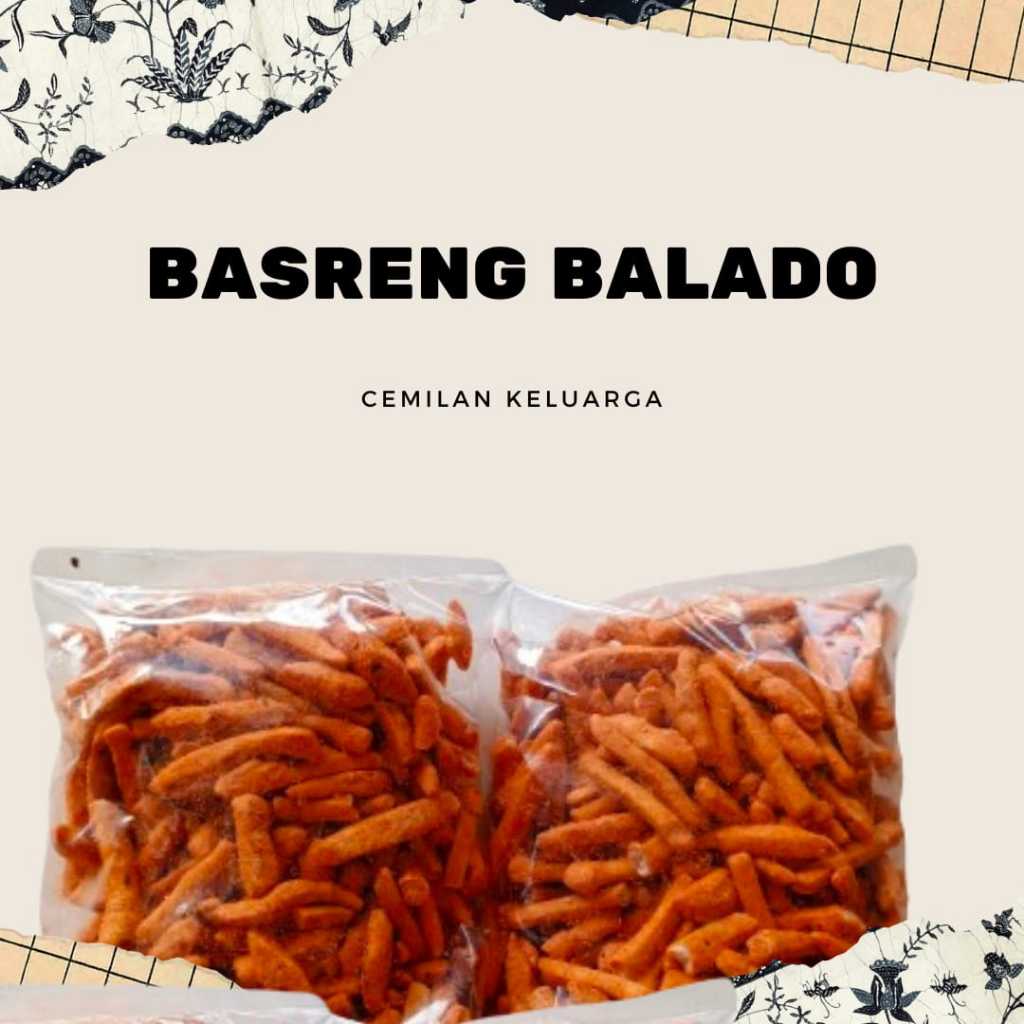 

Basreng balado berat 500gr, jajanan murah keripik camilan keluarga