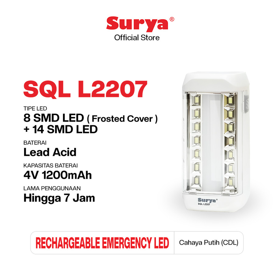 Surya Emergency Lamp SQL 2207 L2207 Lampu Darurat Emergency SQL L2207