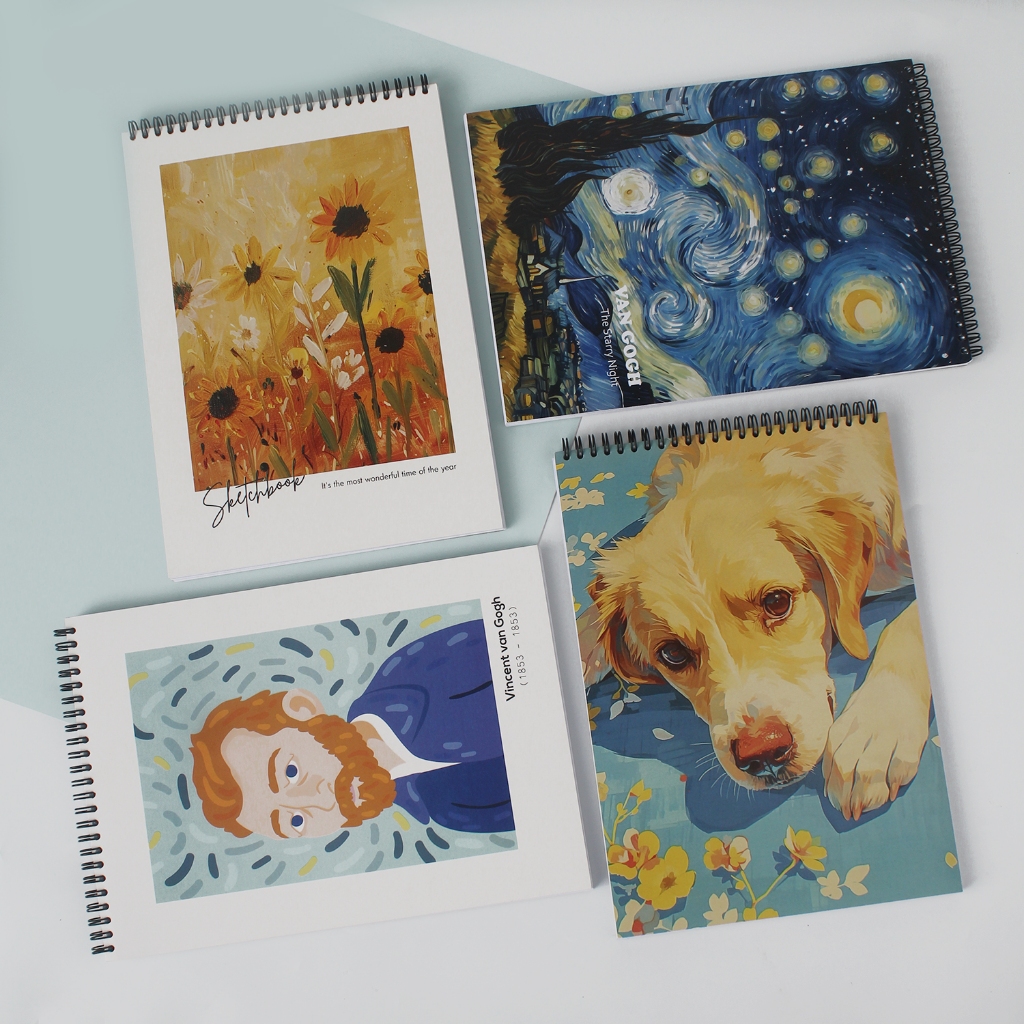 

Bukuqu Sketsa book Van Gogh Edition - Sketchbook Kraft Ring - Kraft paper Sketch book - sketchpad