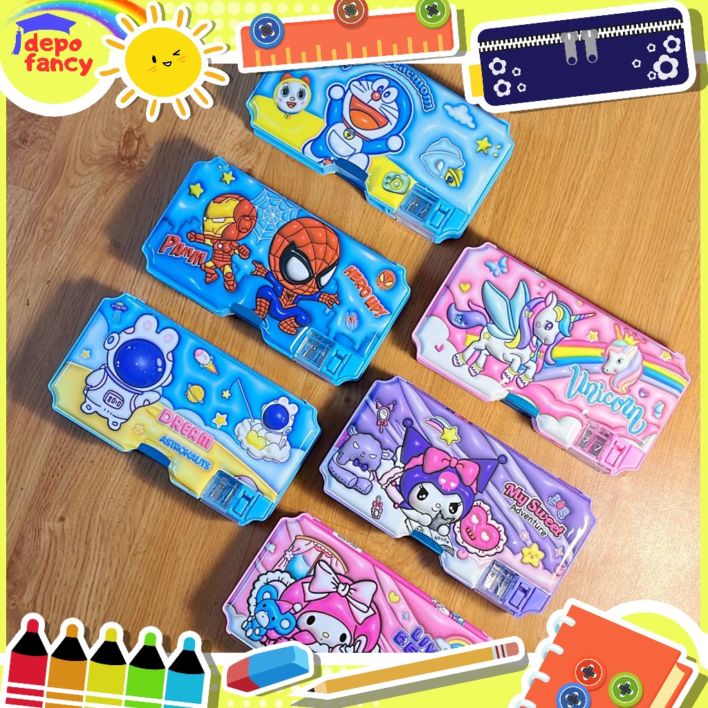 

Kotak Pensil Magnet 2 Sisi KT-0006 / Pencil Case / Tepak Pensil / Boks Pensil / Box Pen