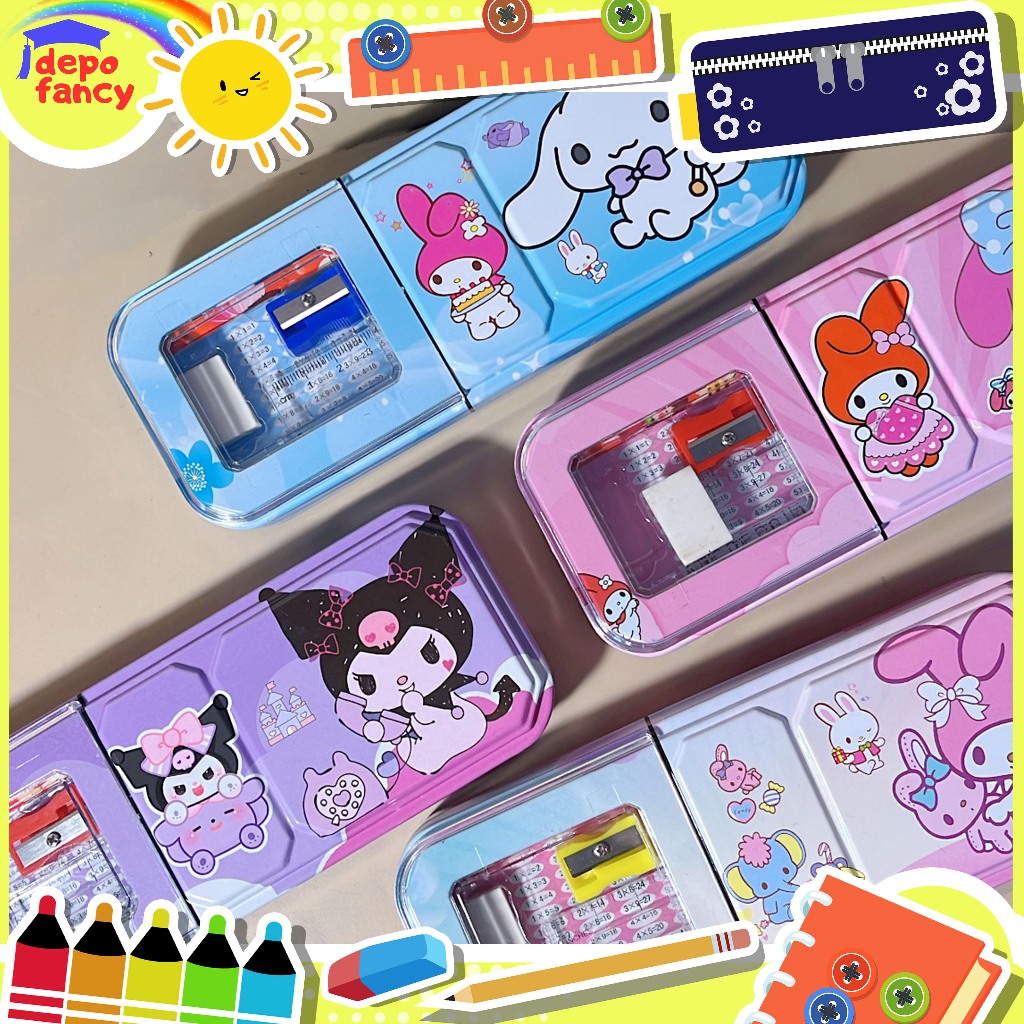 

Kotak Pensil Kaleng 2 Susun + ISI H-9971 / Pencil Case / Tepak Pensil / Boks Pensil / Box Pen