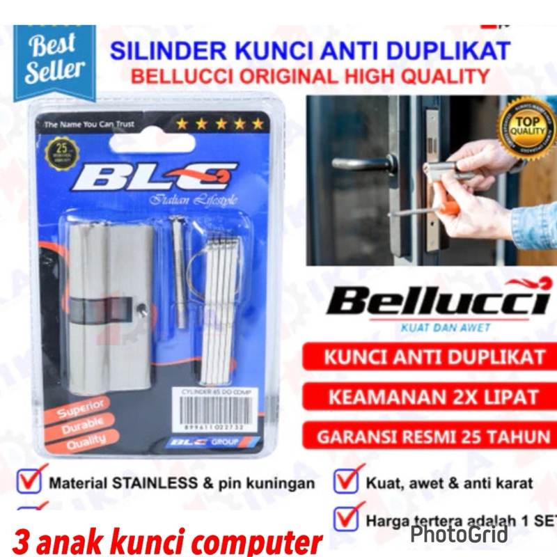 Cylinder Kunci BELLUCI 60mm Dekson belluci Anti Duplikat Garansi 10 tahun Cylinder Kunci Besar 60 Mm