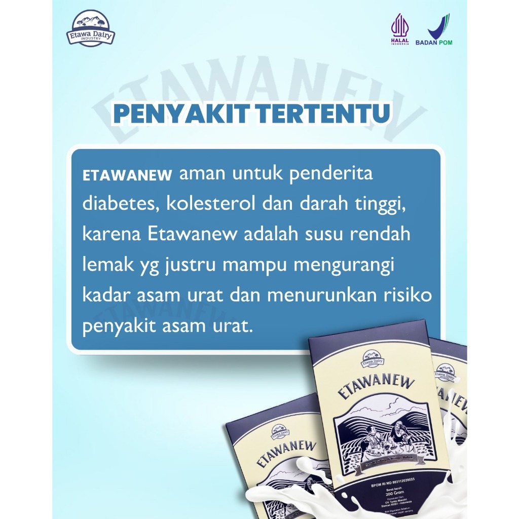 

ETAWANEW PLATINUM 200 gr - Susu Kambing Etawa 100% Alami Jaga Kesehatan Tulang dan Pernafasan