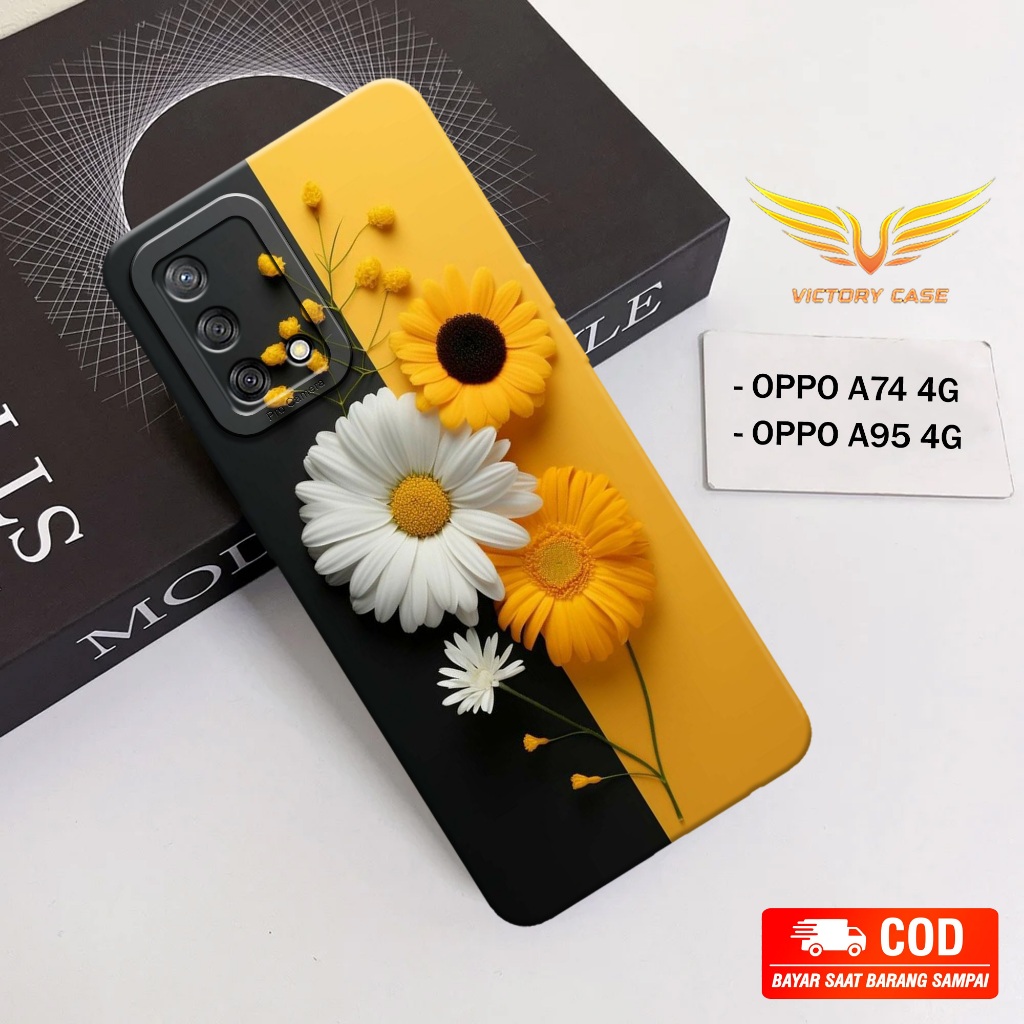 New! Bunga Case - Softcase Oppo A74 4G / A95 4G - Terbaru - Case Hp Oppo A74 4G / A95 4G - Casing Op