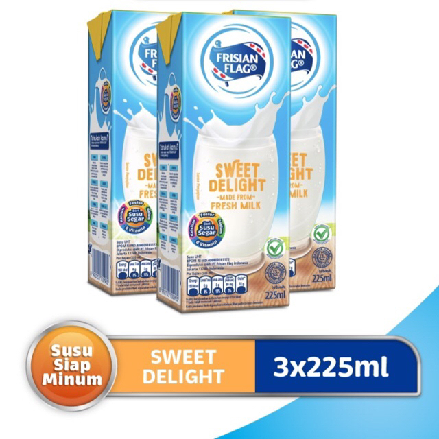 

Frisian Flag Susu UHT Sweet Delight 3 x 225 ml (3pcs)