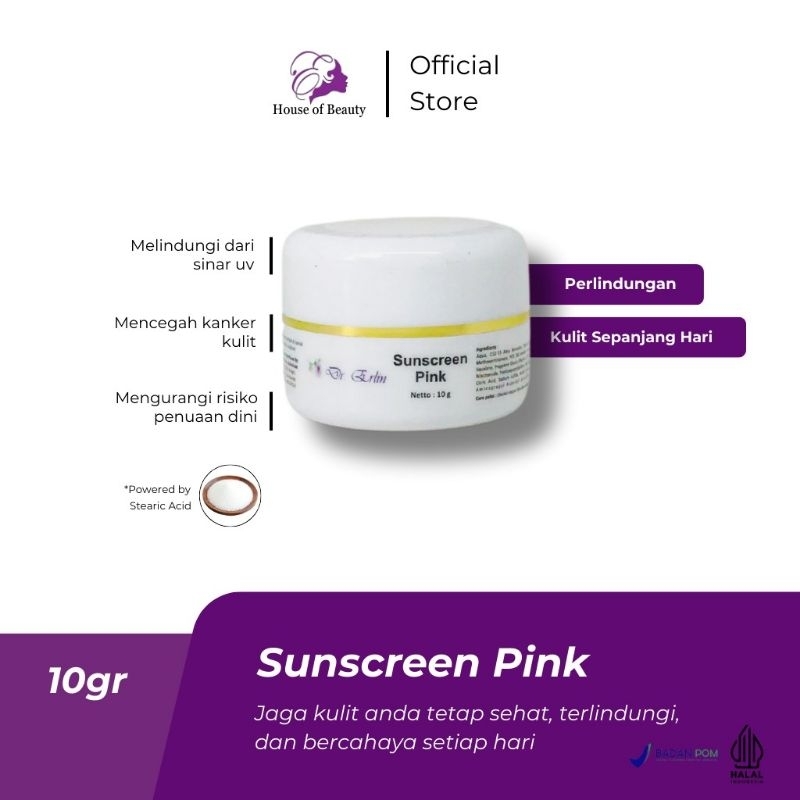 Dr Erlin - Sunscreen Pink - House of Beauty | Tabir Surya Perlindungan Kulit Sepanjang Hari