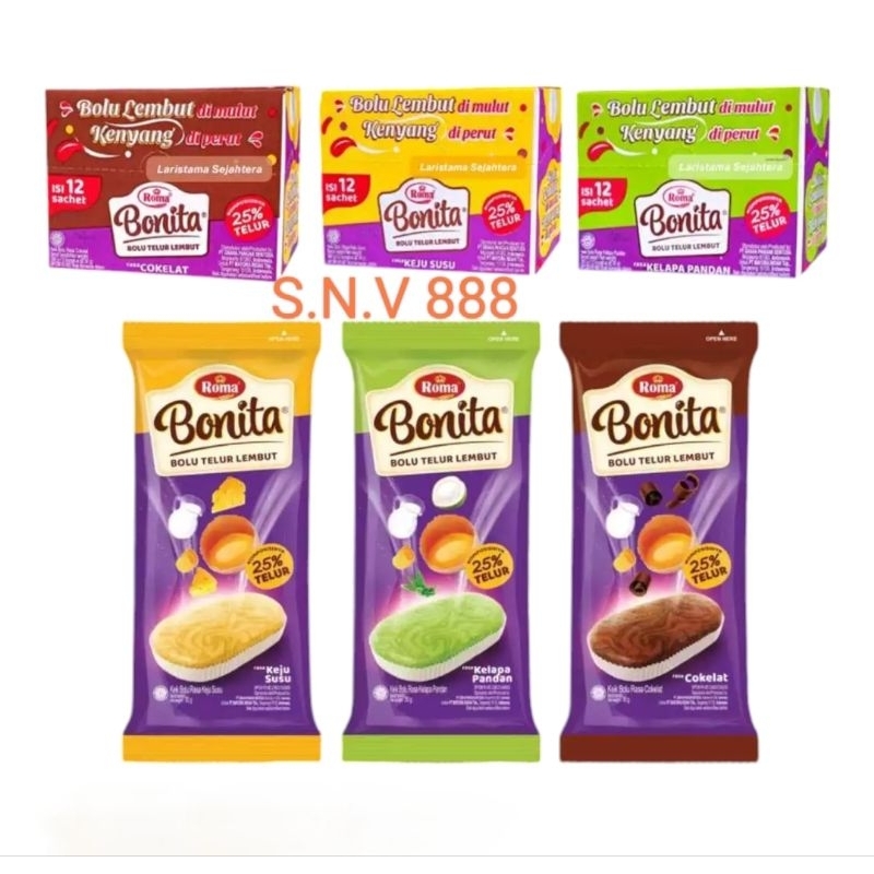 

Roma Bonita Bolu Telur Lembut [isi 12pcs/Box]