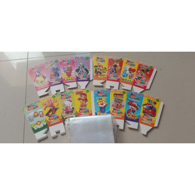 

kertas popcorn 9x5 ivory + plastik isi 100