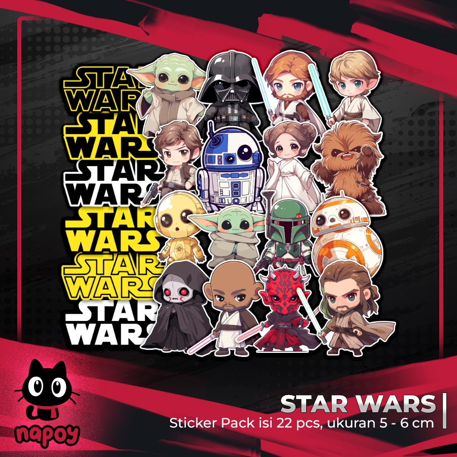 

STIKER PACK BESAR STAR WARS 22 pcs LAPTOP AKSESORIS HP ANTI AIR