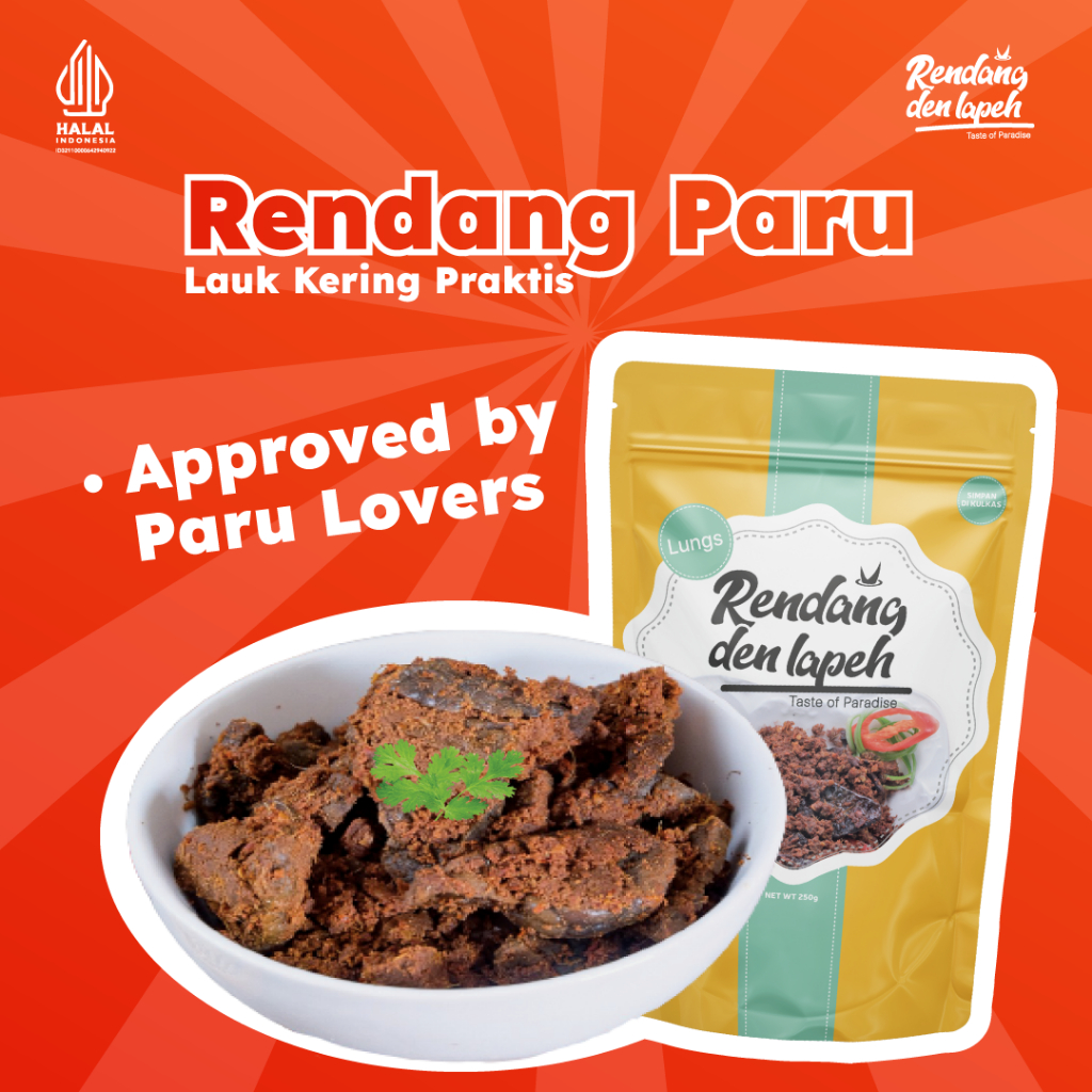 

Rendang Paru Rendang Den Lapeh 250 gr Rendang Padang Asli Murah dan Berkualitas