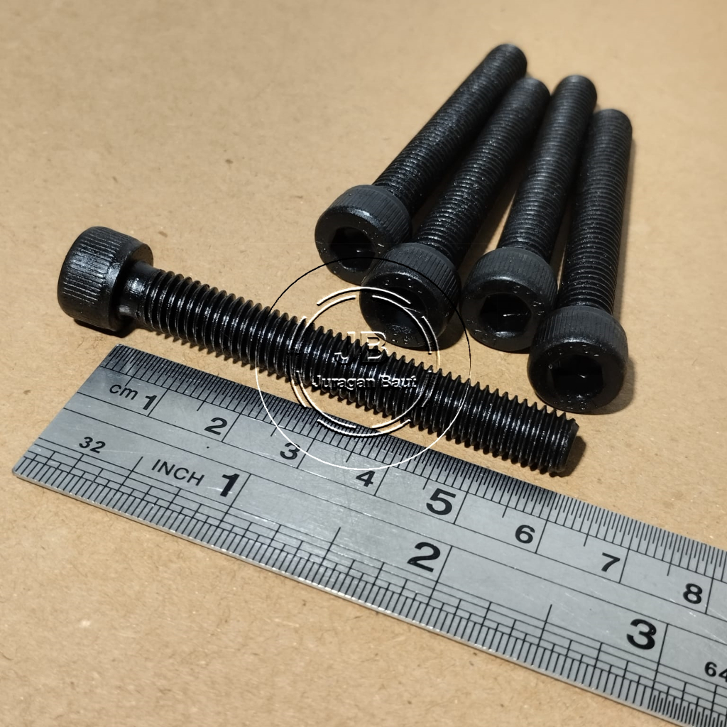 BAUT L M8 X 60 BAJA PANJANG 6 CM 6CM BAUD L BAJA M8X 60 KUNCI L6 L 6 KUNCI PAS 12 13 FULL DRAT WARNA