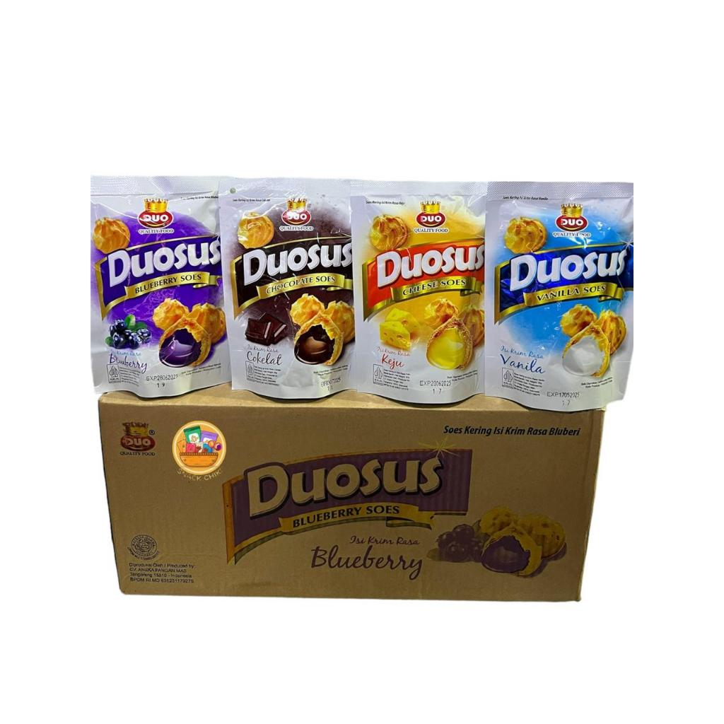 

[HARGA PER 7 PCS LEBIH HEMAT] Duosus Kue Soes Kering Cokelat/Vanilla/Blueberry/Cheese Soes @30gr