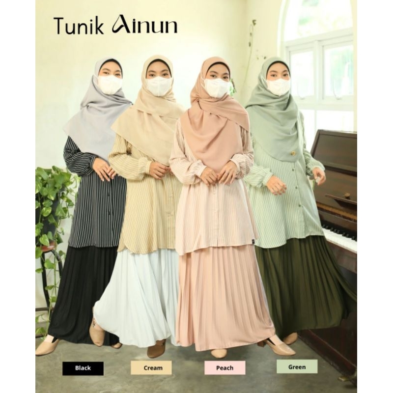 Kaffa Indonesia/Tunik/Atasan Wanita/Tunik Ainun/Atasan Wanita Motif/Tunik Rayon Premium/Baju Atasan 