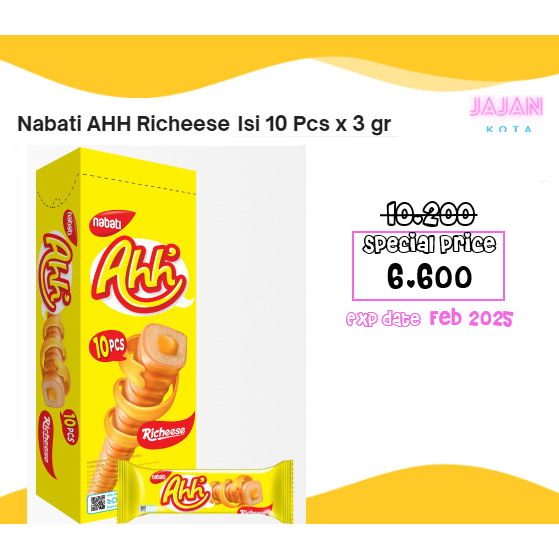 

Richeese Nabati AHH isi 10 pcs x 3 gram
