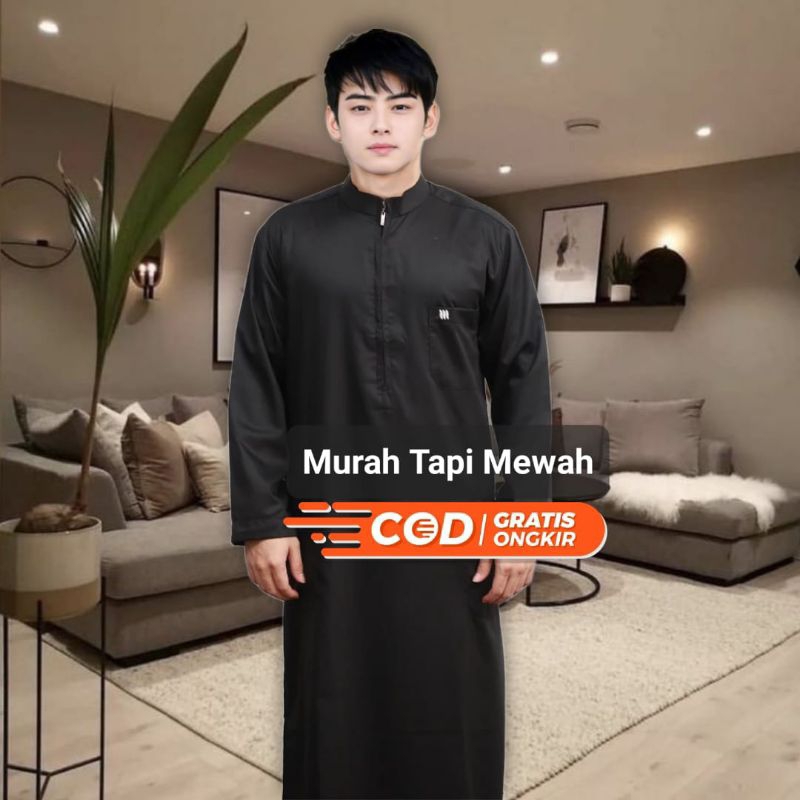 Jubah Pria Dewasa Jubah Pria Polos Katun Premium Gamis Pria Termurah Gamis Pria Resleting