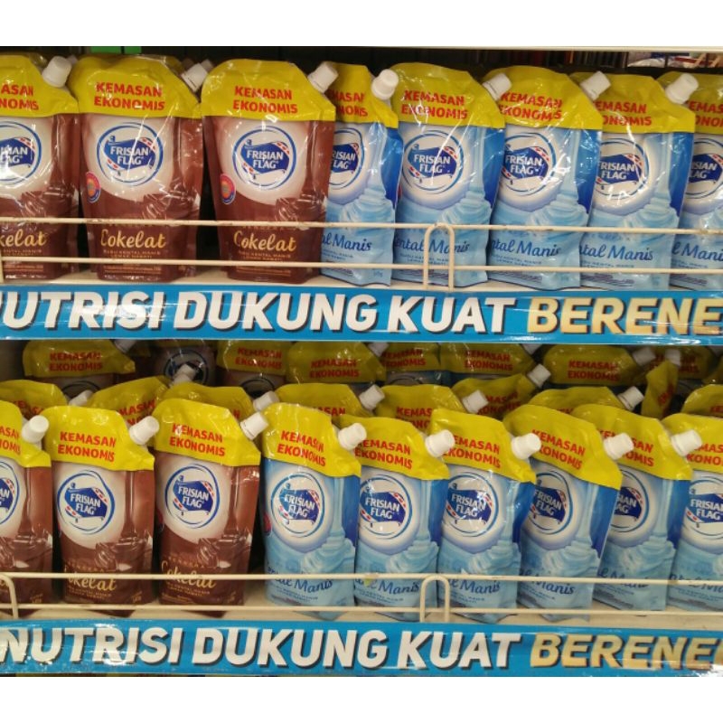 

susu kental manis frisian flag kemasan pouch ekonomis rasa cokelat kental manis