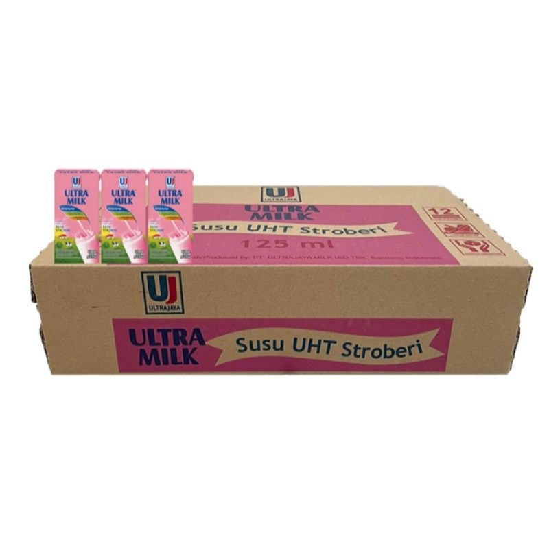 

ULTRA MILK Susu UHT Stroberi 40 pcs x 125 ml - karton