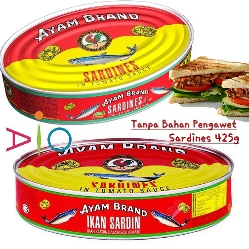 

Ayam Brand Sardines in Tomate Sauce | Ikan Sarden Kaleng Oval Cap Ayam 425g
