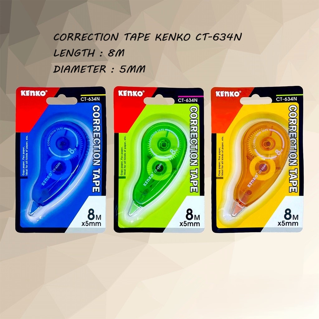 

Tip Ex Kertas KENKO Correction Tape CT-634N Stipo Tip X Pita Roll 8m