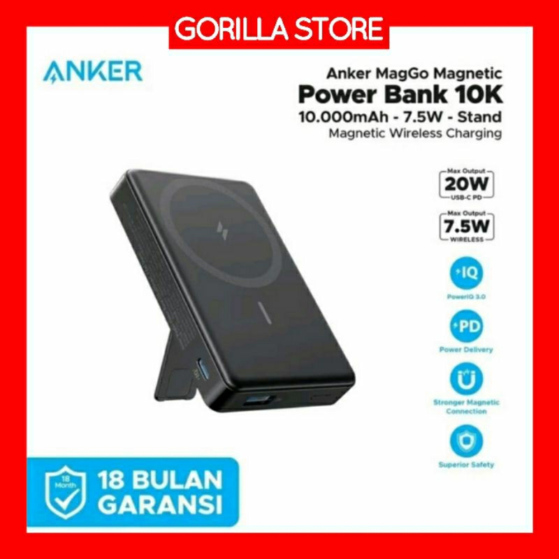 Anker Powerbank Maggo Magnetic With Kickstand 10000mAh 20W - A1652