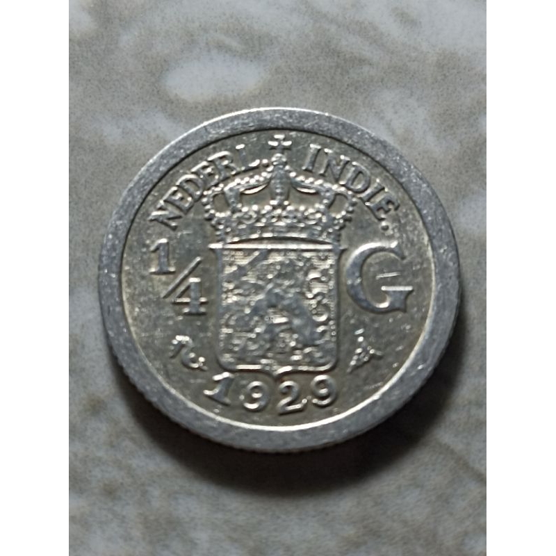 Koin Perak 1/4 Gulden Tahun 1929 (S272)