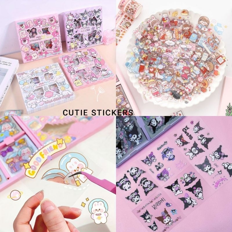 

5 Lembar - Cutie Sticker Set | Stiker Kawaii Lucu, Kartun Tempelan Buku Tumbler Agenda, Hiasan Dekorasi Notebook DIY Aesthetic, Label Anti Air