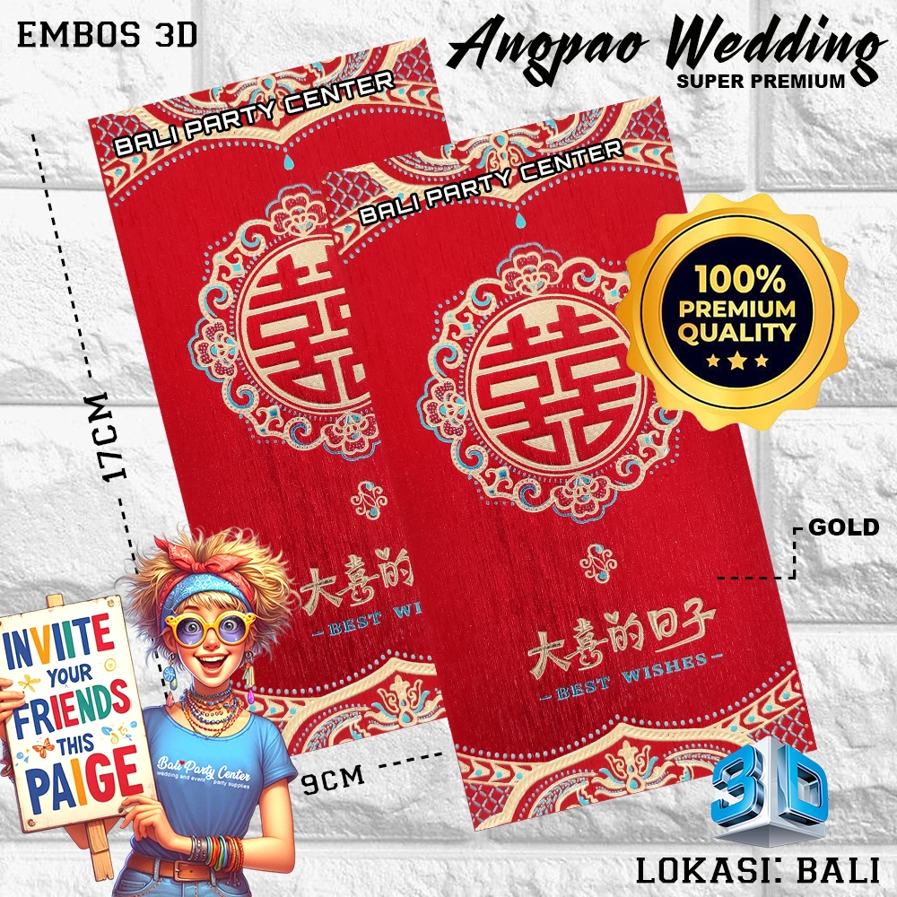 

KERTAS ANGPAO WEDDING RED GOLD GLITER 7