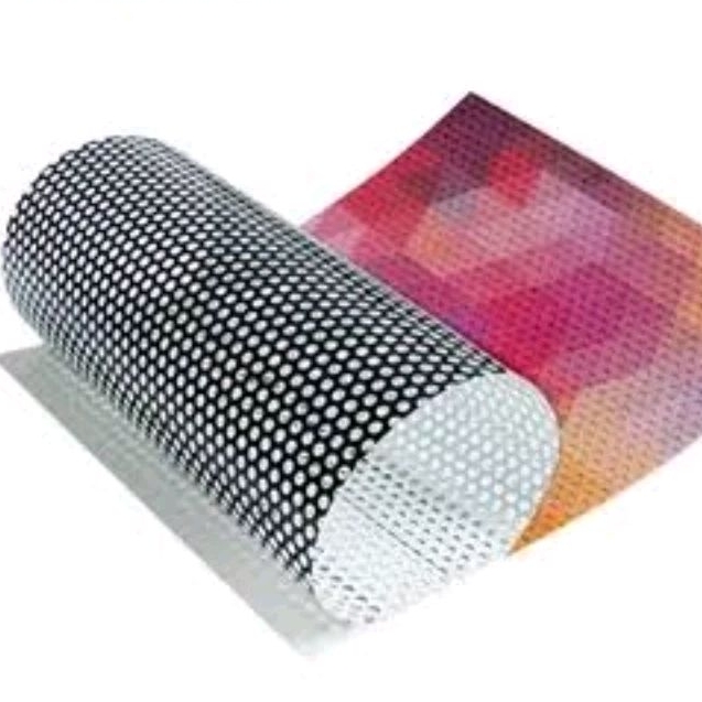 STIKER DEKORASI HIASAN KACA BERPORI LUBANG ONE WAY VISION INDOOR OUTDOOR PRINTING |  STIKER WALLPAPE