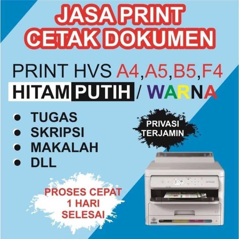 

Jasa Print dan cetak ukuran A4 dan F4