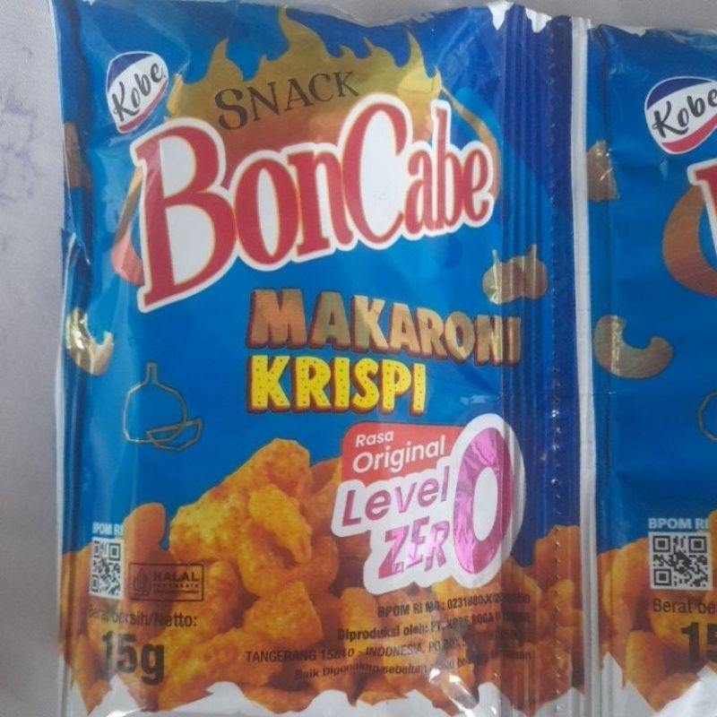 

Snack BonCabe Makaroni Krispi Rasa Original Level Zer0 1 renceng isi (10pcs)