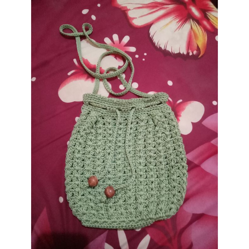 tas rajut warna hijau