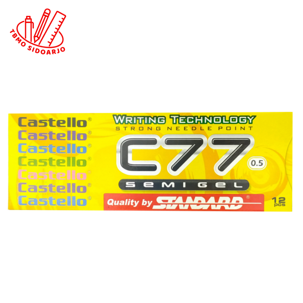 

( 1 Pack ) TBMO Bolpen / Pulpen Castello C77 0.5mm Standard Per Pack Isi 12 Pcs