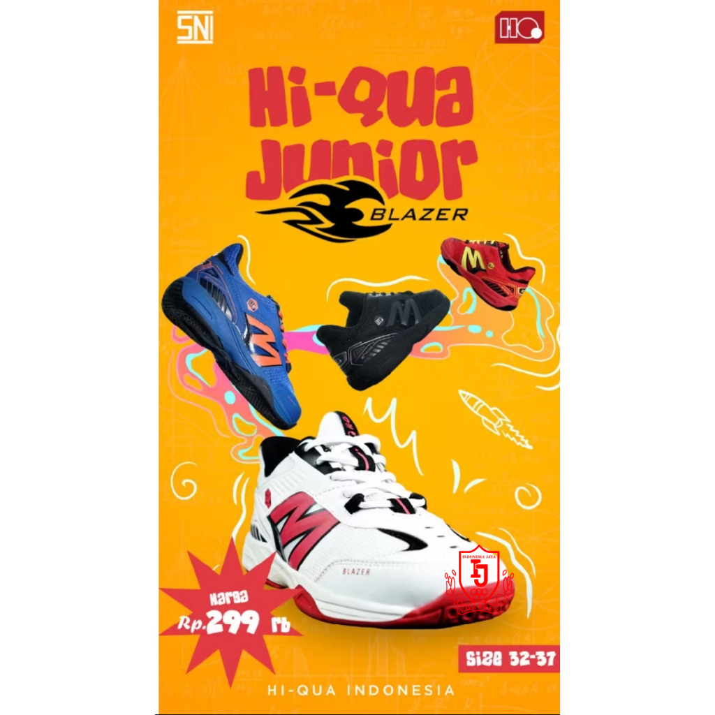 Sepatu Hi-Qua Hi Qua Hiqua Badminton / Bulutangkis Blazer Junior Anak