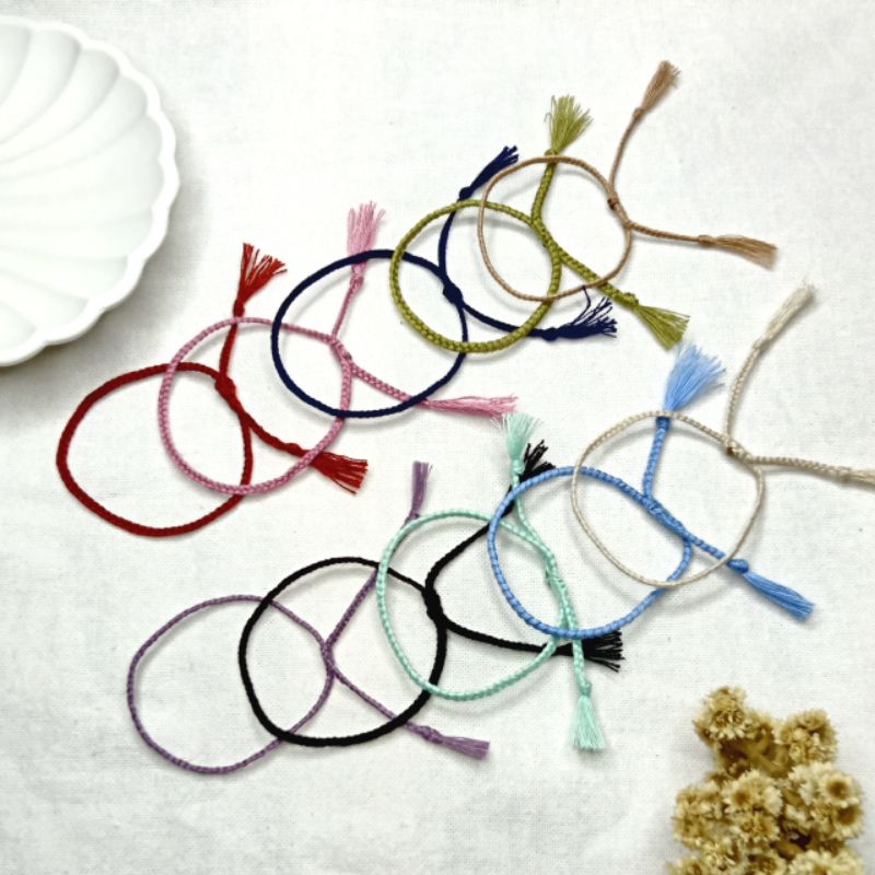 Gelang Polos/Gelang Tali Serut/Gelang Tali Warna Netral