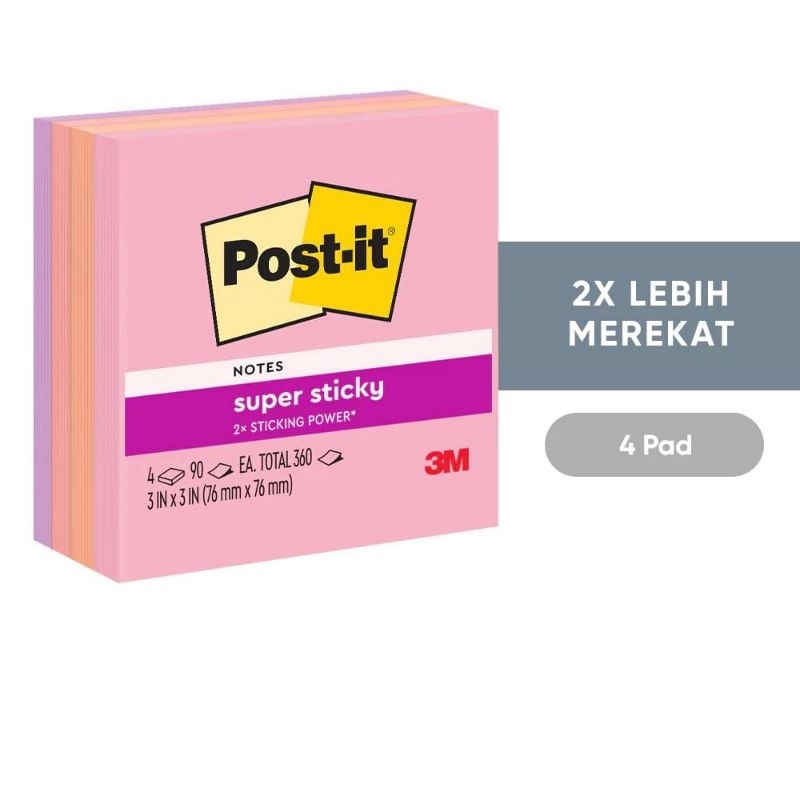 

3M POST IT 654-4SSFLA1/STICKY NOTES/KERTAS MEMO TEMPEL