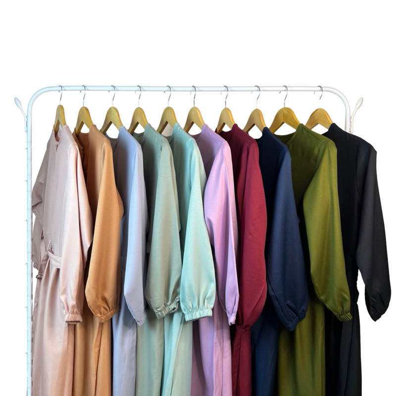 ELMA DRESS MUSLIM GAMIS WANITA CREPE